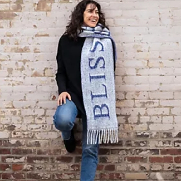 SPRIGS INSPIRATIONAL OVERSIZE SCARF BLUE BLISS - Picture 2 of 7